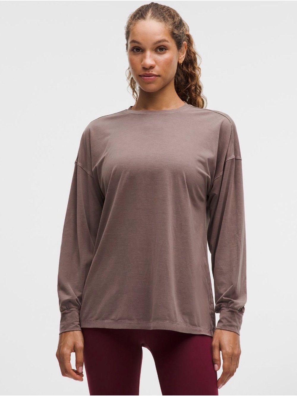 lululemon Easy Set Relaxed Long Sleeve Tee in Dilute Wash Twig